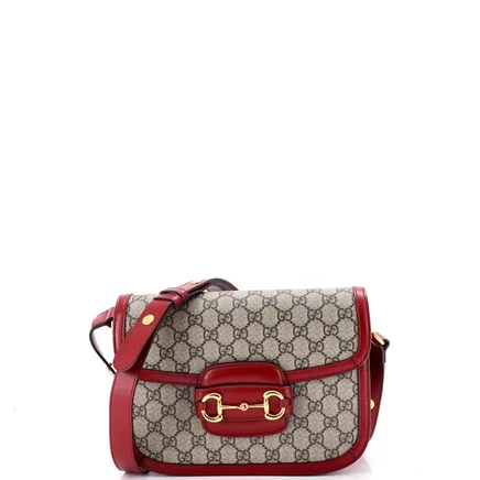 Женская сумка Gucci Horsebit 1955 на плечо GG, красная