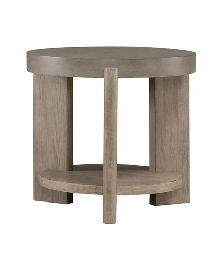 Круглый торцевой столик Liberty Furniture Affinity для гостиной - Пыльно-серая столешница из искусственного бетона без цвета