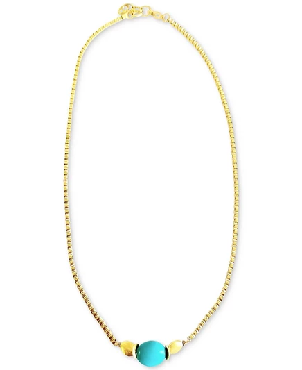 Ожерелье MINU Jewels с бирюзой, позолоченное, 16″+2″