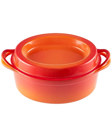 Традиционная овальная жаровня-духовой шкаф Le Creuset из эмалированного чугуна емкостью 7,25 литра оранжевого цвета