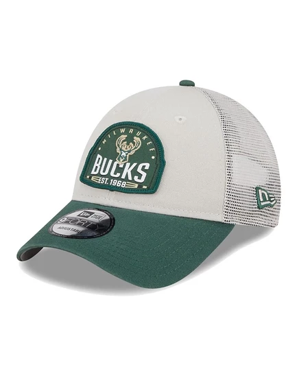 Мужская тракер‑бейсболка New Era Bucks 9Forty, хаки/зеленая