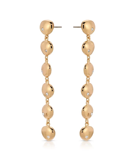 Серьги Ettika Polished Pebble линейные подвесные, золотистые