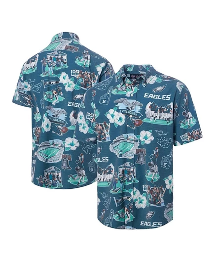 Мужская рубашка Reyn Spooner Kelly Green Philadelphia Eagles Scenic на пуговицах