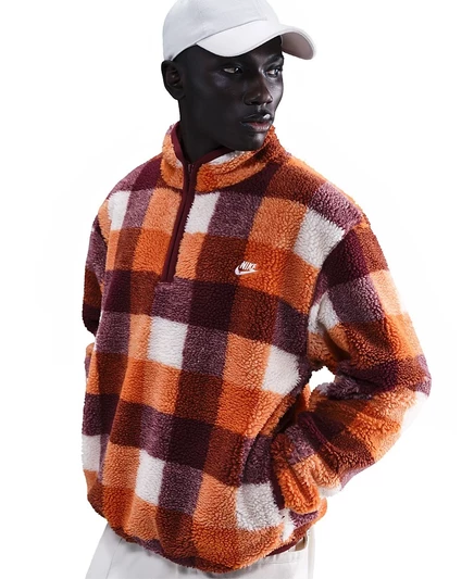 Мужская толстовка Nike Club Winterized с короткой молнией, оранжевая