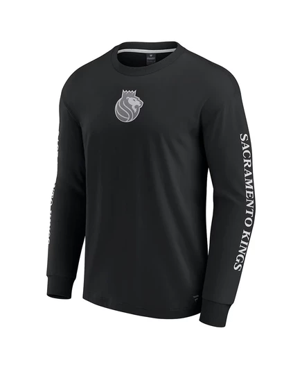 Мужская футболка Fanatics Sacramento Kings Elements Strive с длинным рукавом, черная