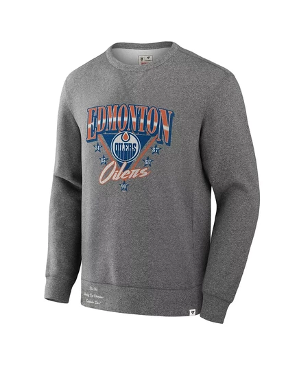 Флисовая толстовка Fanatics из мужской коллекции Heather Gray Edmonton Oilers Decades Collection heather gray