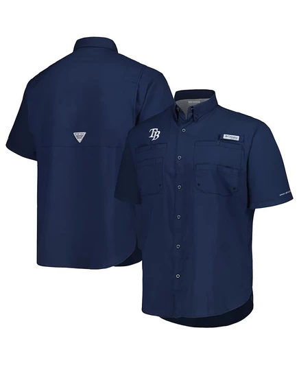 Мужская рубашка Columbia Tamiami Tampa Bay Rays с Omni‑Shade, синяя