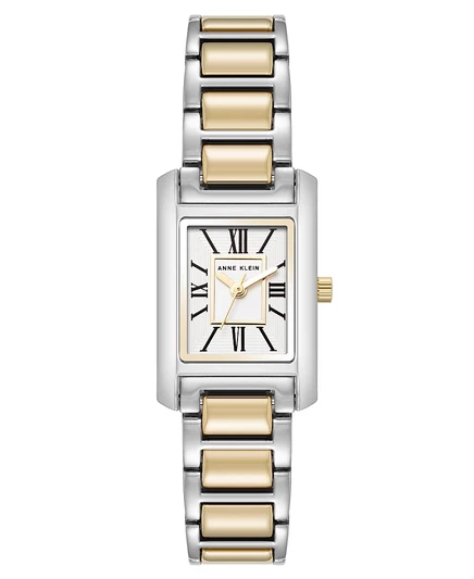 Женские часы Anne Klein прямоугольные 20мм, двухцветные