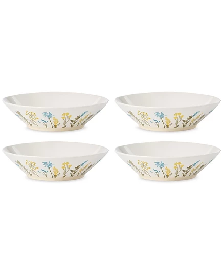Набор глубоких тарелок Lenox Wildflowers, 4 шт., 23 см, белые