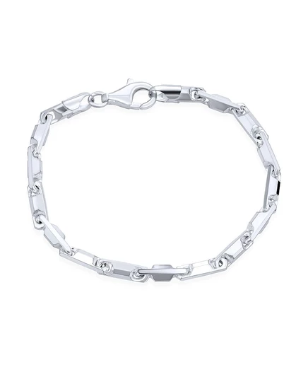 Ювелирные изделия Bling, мужской браслет-цепочка Forzata, серебро 925 пробы, 4,5 ММ, массивное тяжелое 6-стороннее звено, 8 дюймов, серебро