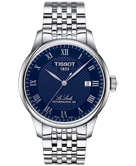 Мужские часы tissot le locle powermatic 80 39,3 мм, синий циферблат