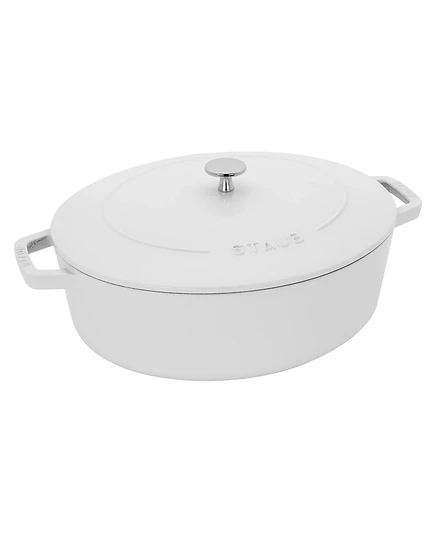Чугунная жаровня Staub Wide Oval 5,9 л, белая