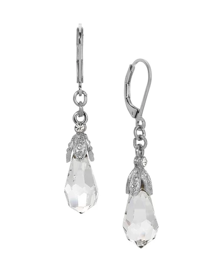 Серьги 2028 Faceted Crystal Drop, белые