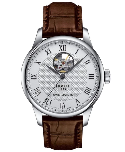 Мужские часы tissot powermatic 80 39 мм, коричневый