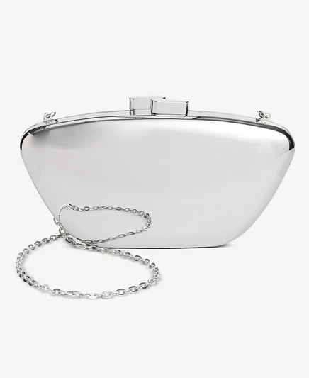 Женский мини-клатч I.N.C. Minaudiere металлический, серебристый