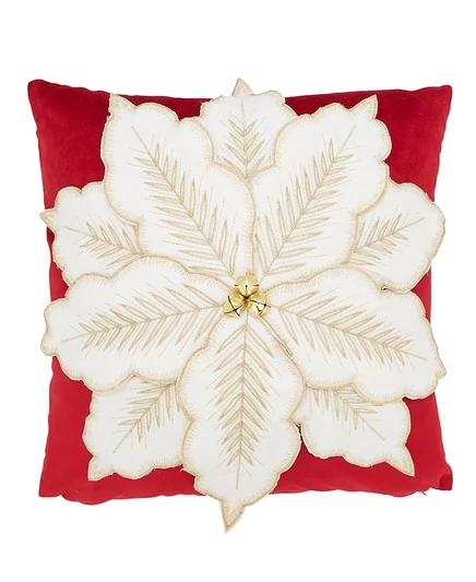 Декоративная подушка SARO Velvet Poinsettia 40×40см, красная