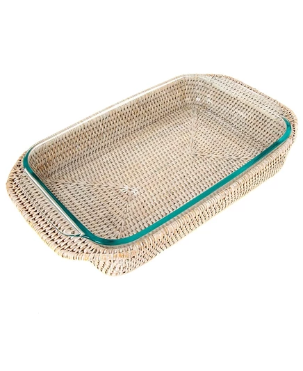 Плетеная корзина Artifacts Trading Company с Pyrex, белая