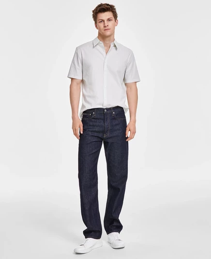 Мужской комплект Calvin Klein: джинсы и рубашка, синий