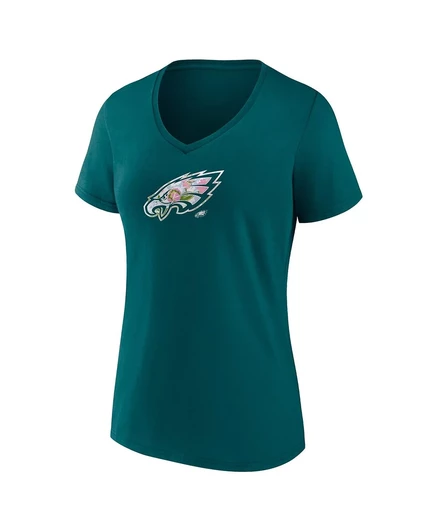 Женская футболка Fanatics Midnight Green Philadelphia Eagles размера плюс с цветочным рисунком на День матери с V-образным вырезом green