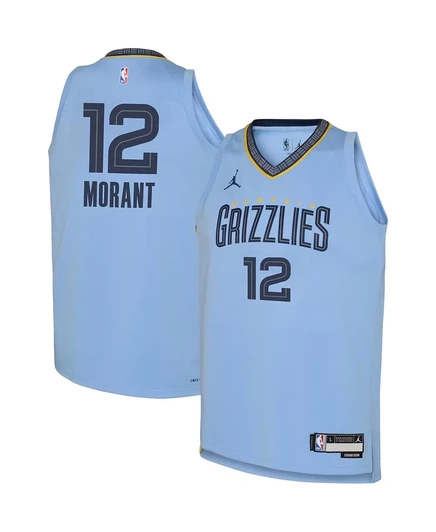 Детская баскетбольная майка Jordan Ja Morant Memphis Grizzlies, синяя