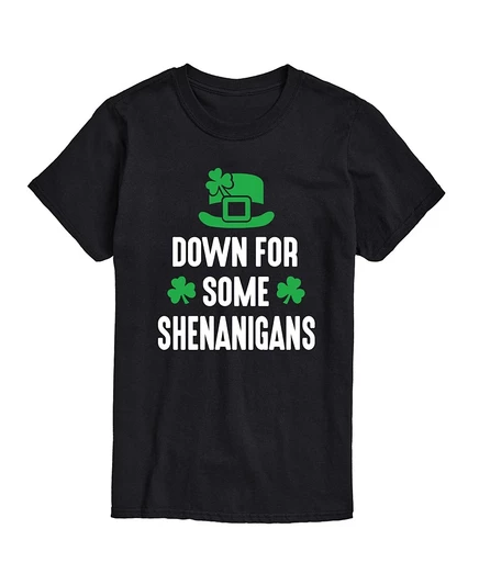 Мужская футболка с коротким рукавом AIRWAVES St Patrick's Down For Shenanigans от AIRWAVES black