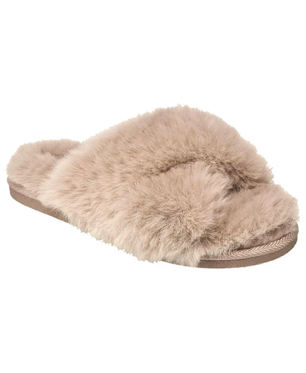 Женские тапочки Nine West X-Band из меха, бежевые
