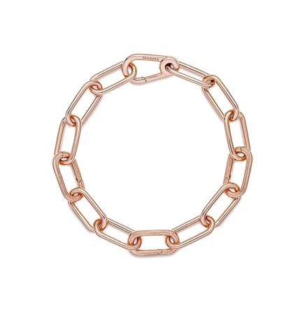 Позолоченный браслет-цепочка Pandora со средним звеном rose gold