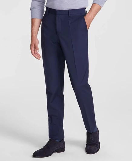 Мужские облегающие однотонные брюки-стрейч Superflex от Hugo Boss blue