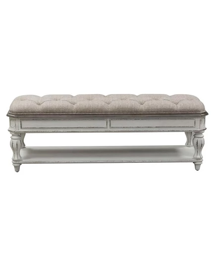 Банкетка Liberty Furniture для кровати с полкой, белая