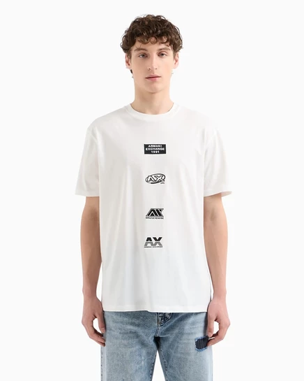 Мужская футболка Armani Exchange с логотипом, бежевый