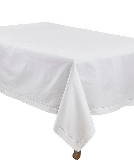 Скатерть Saro Lifestyle Rochester с отделкой по краю, 70 x 120 дюймов, белая