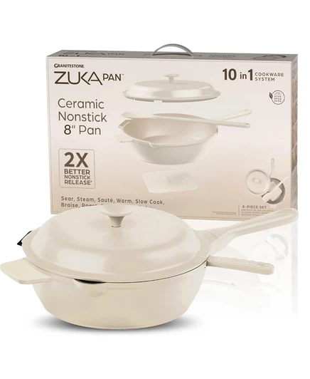 Сковорода Granitestone Zuka 25 см 10-в-1 керамическая, бежевая