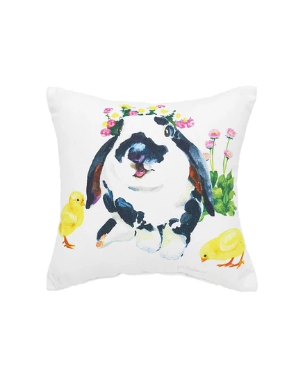 Декоративная подушка C & F Home Bunny & Ducks, белая