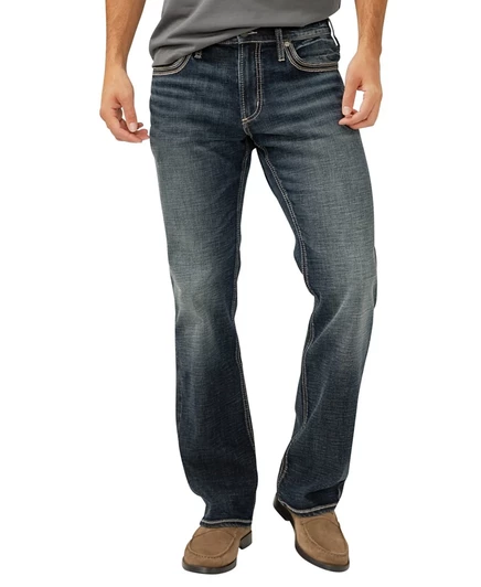 Мужские джинсы Silver Jeans Co. Jace зауженные с клешем, синие