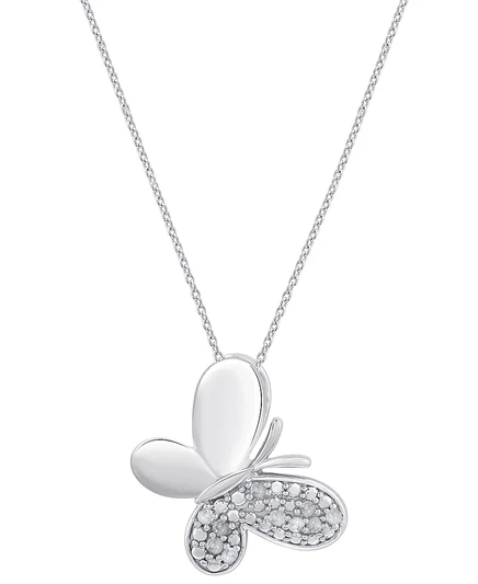 Кулон на цепочке Macy's Butterfly из серебра, серебряный
