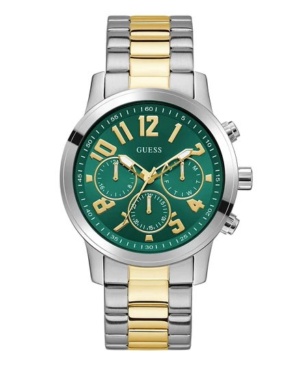 Мужские двухцветные многофункциональные часы GUESS, золото 44 мм
