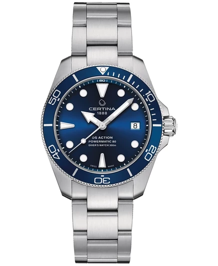 Унисекс часы Certina DS Action Diver 38 мм автомат, синий