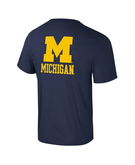 Мужская футболка Colosseum с логотипом Michigan Wolverines Lockup 2-Хит Active Blend от Colosseum. navy