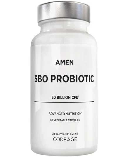 Пробиотическая добавка Amen, пробиотик SBO и органические пребиотики, 50 миллиардов кое, Ежедневная пробиотическая формула Flora для женщин и мужчин, 60 капсул белого цвета