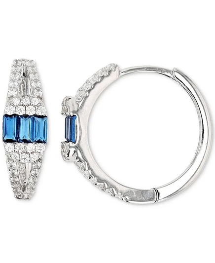 Серьги-кольца Macy's, синяя шпинель, серебро