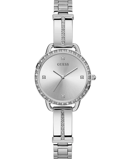 Женские часы GUESS с полукруглым браслетом из нержавеющей стали 30 мм