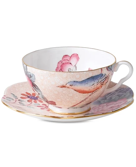 Чайная пара Wedgwood Cuckoo персиковая, костяной фарфор
