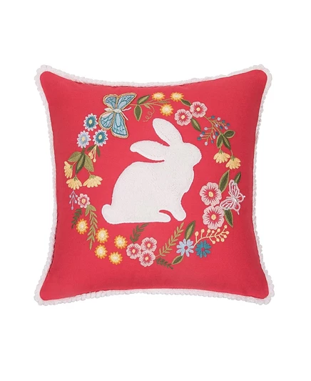 Акцентная подушка C&F Home с вышивкой зайца, 16″×16″
