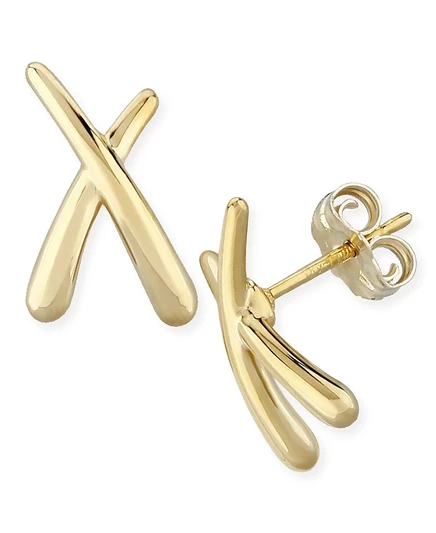 Женские серьги-гвоздики Macy's «X», 14K, желтое золото