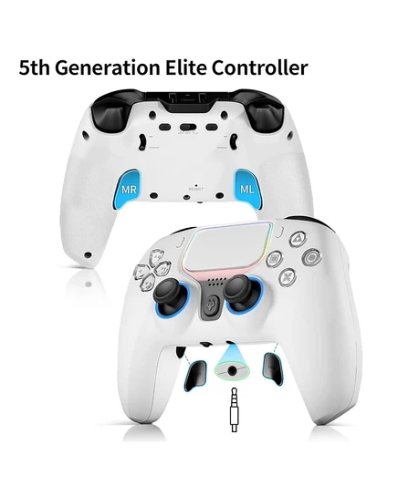 Геймпад NBCP Elite 5th Gen беспроводной для PS4/PC, белый