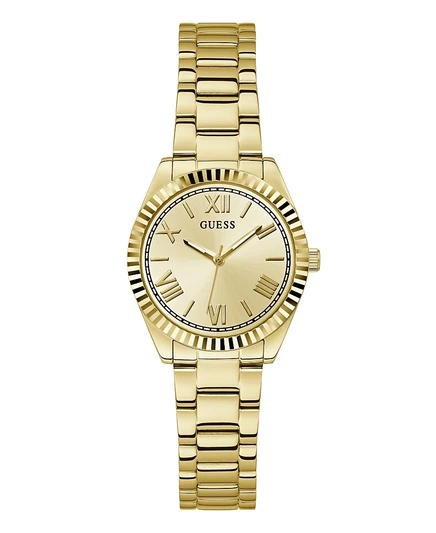 Женские часы Guess из стали 30 мм, золотистые