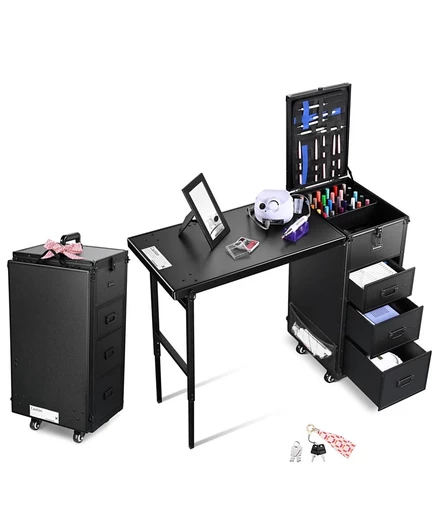 Маникюрный стол Byootique Nail Desk на колесах, черный