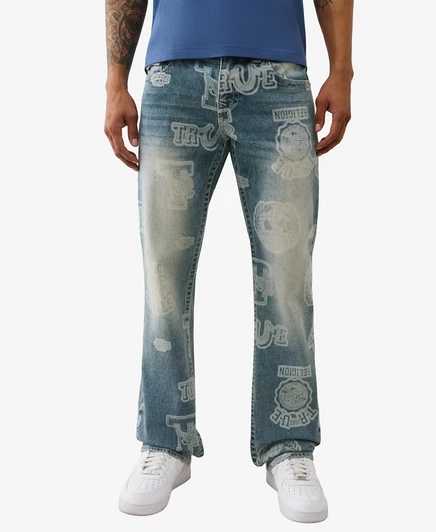 Мужские джинсы True Religion Ricky прямого кроя, синие