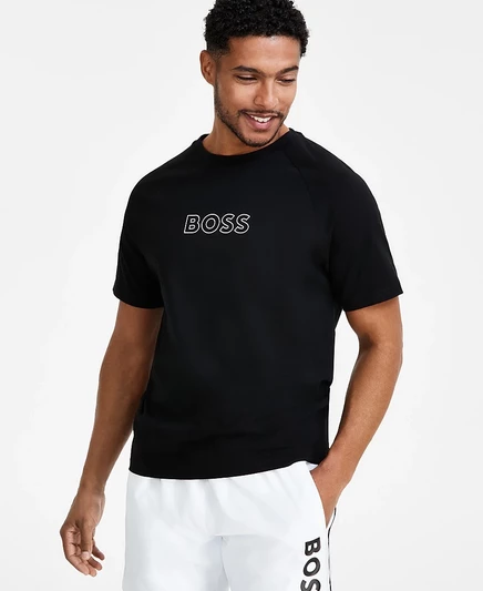 Футболка с логотипом BOSS Sun Protection, созданная для Macy's black