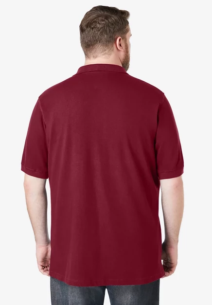 Рубашка-поло из пике без усадки KingSize Big & Tall rich burgundy